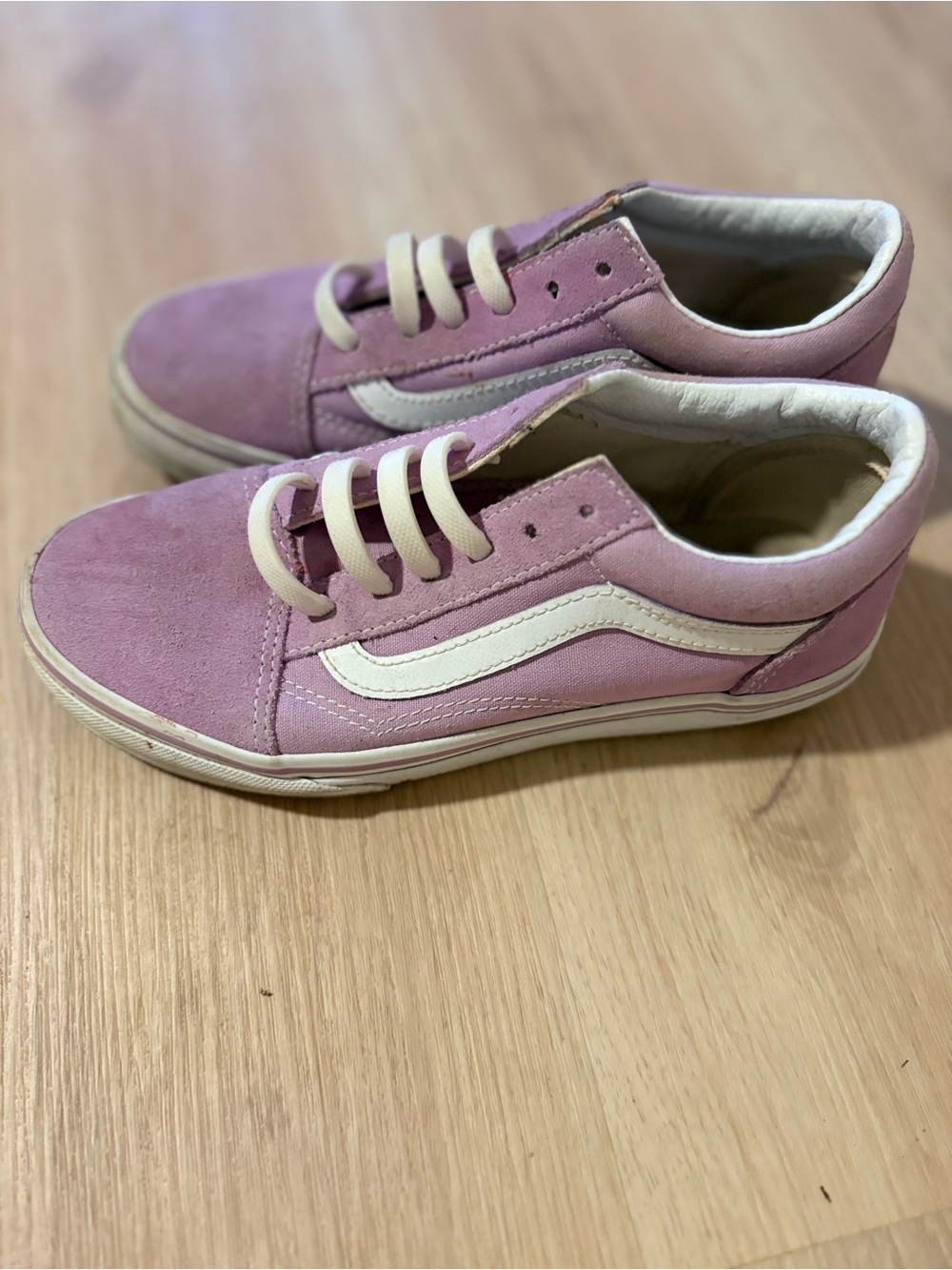 Vans Kids Pink Suede Old Skool Sneakers with White Stripe
